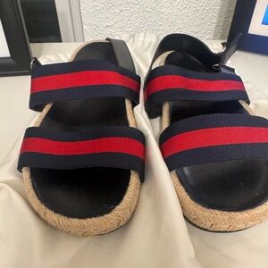 Gucci Blue and Red Sandals